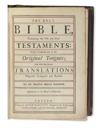 BIBLE IN ENGLISH.  The Holy Bible.  1715.  Extra-illustrated, but lacks Apocrypha and New Testament.